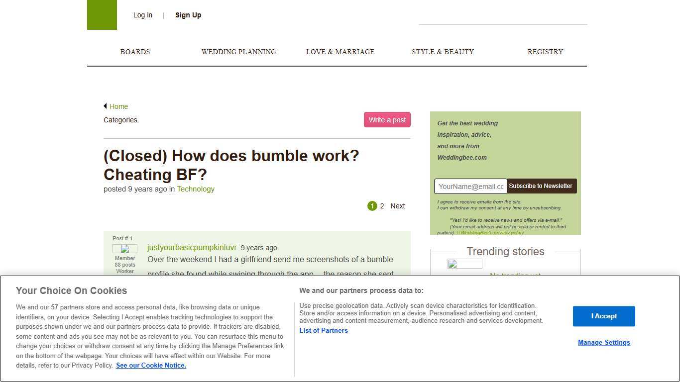 How does bumble work? Cheating BF?